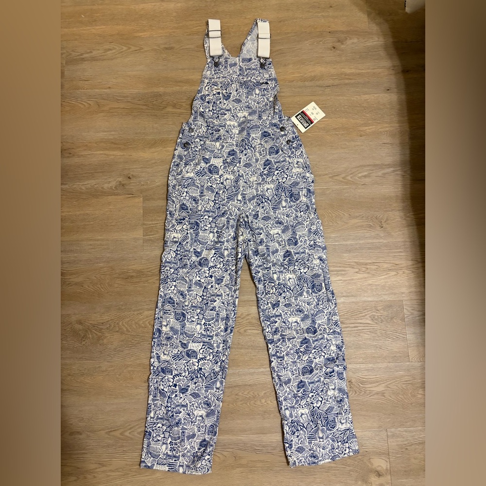 NWT Duluth Trading Co | Women's Heirloom Gardening Bib Overalls Farm Toile